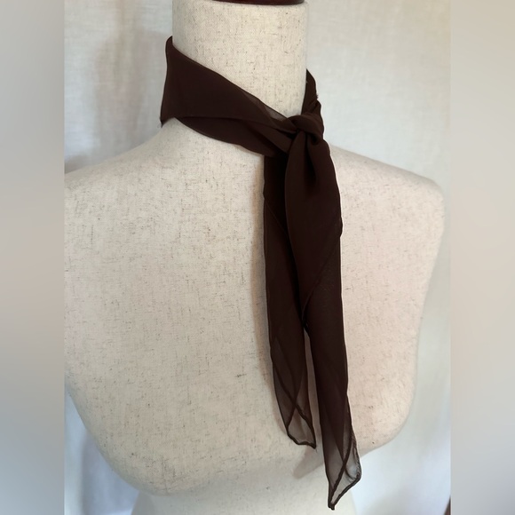Rich Chocolatey Brown Scarf/Purse Twilly Sheer
 - Picture 3 of 4